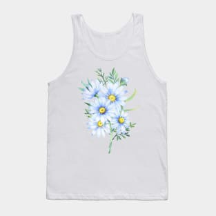 Bouquet of daisies, watercolor illustration. Chamomile floral arrangement of garden daisy flowers Tank Top